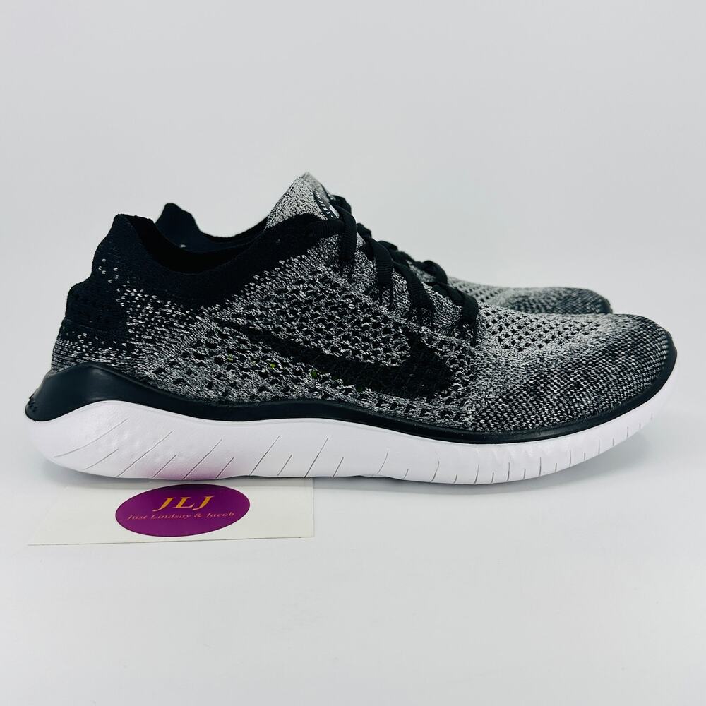 Nike Women's Free RN Flyknit 2018 Running Shoes 'Oreo' 942839-101 Size 7